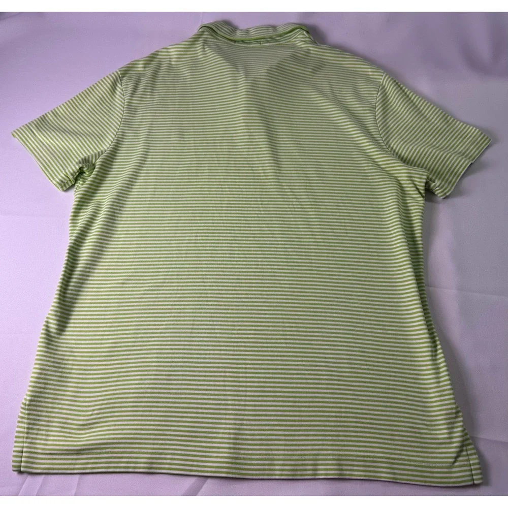 Polo Ralph Lauren Striped Golf Green Polo Shirt Short Sleeve Casual Size XL Mens